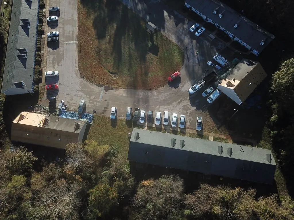 overhead view of work site